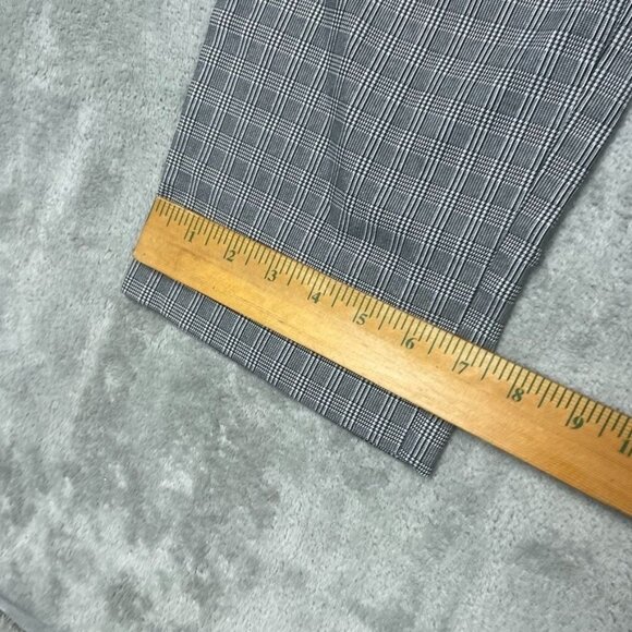 Hilary Radley Gray Plaid Straight-Leg Stretch Pants Size L Made In Vietnam d0219 - Picture 2 of 9